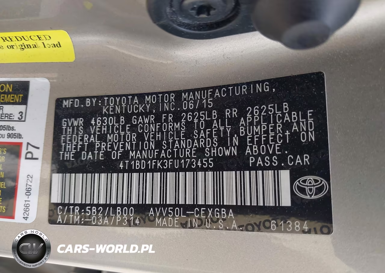 2015 Toyota Camry Hybrid Xle VIN:4T1BD1FK3FU173455 - 9