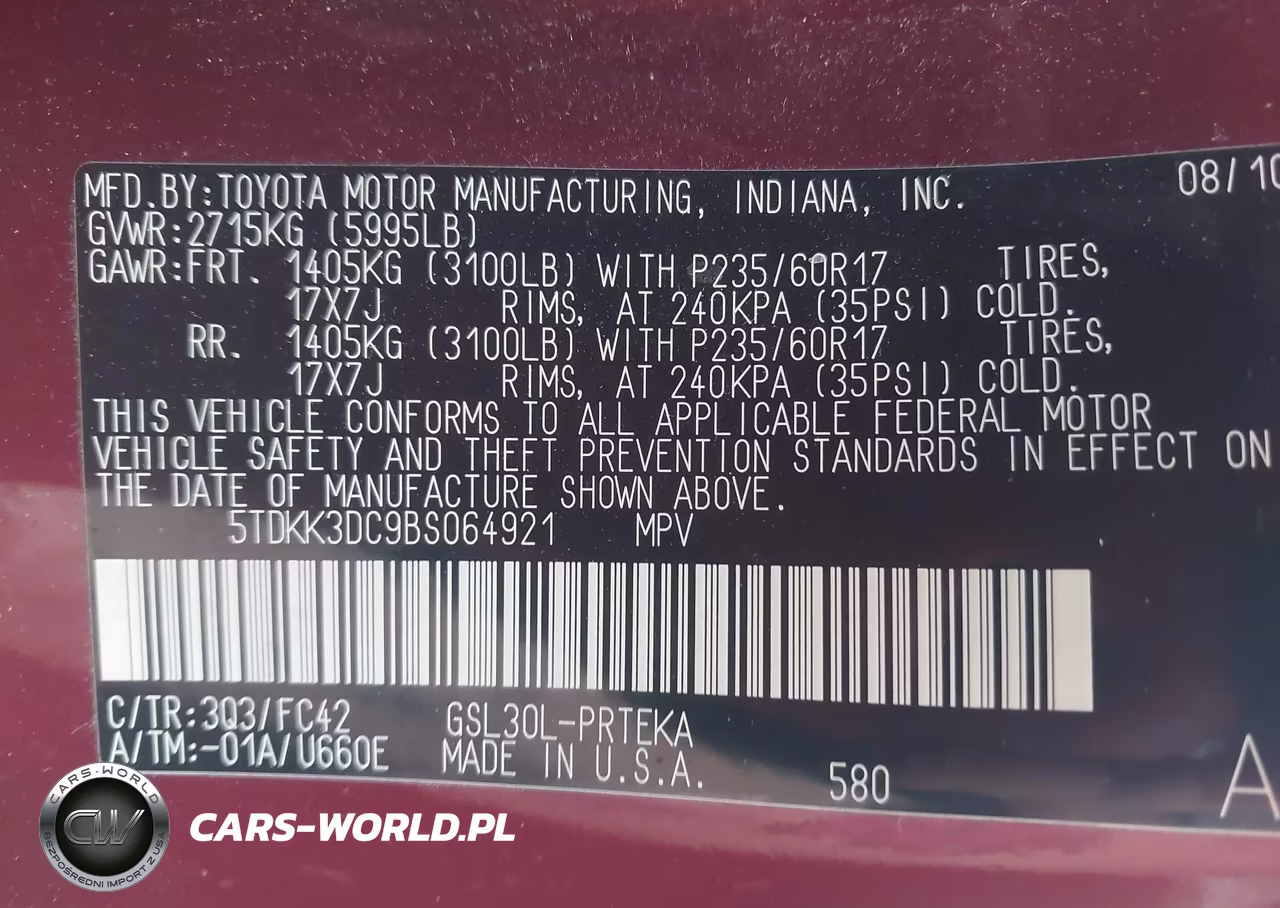 2011 Toyota Sienna Le V6 VIN:5TDKK3DC9BS064921 - 9