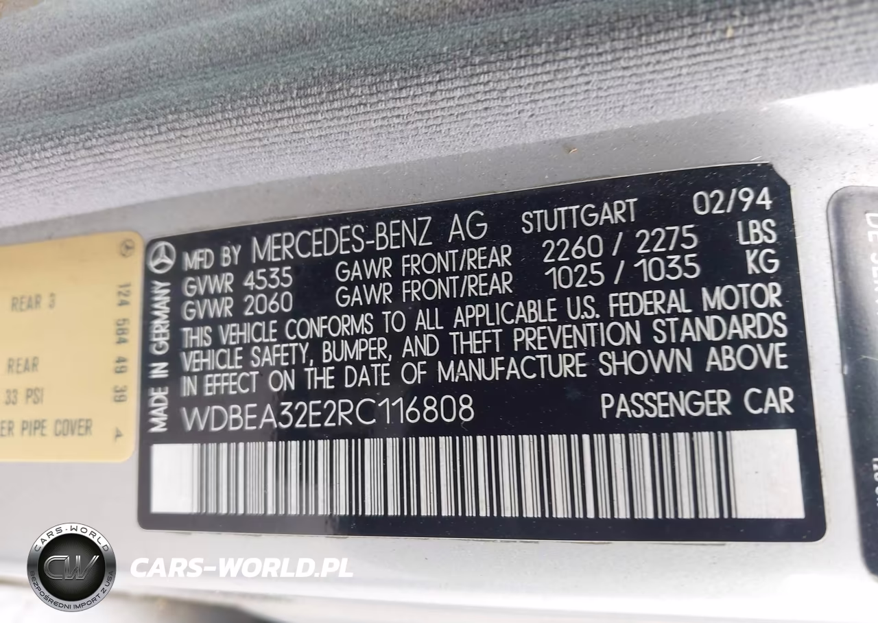 1994 Mercedes-Benz E 320 VIN:WDBEA32E2RC116808 - 9