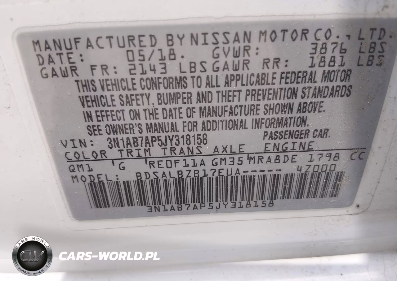 2018 Nissan Sentra S VIN:3N1AB7AP5JY318158 - 9