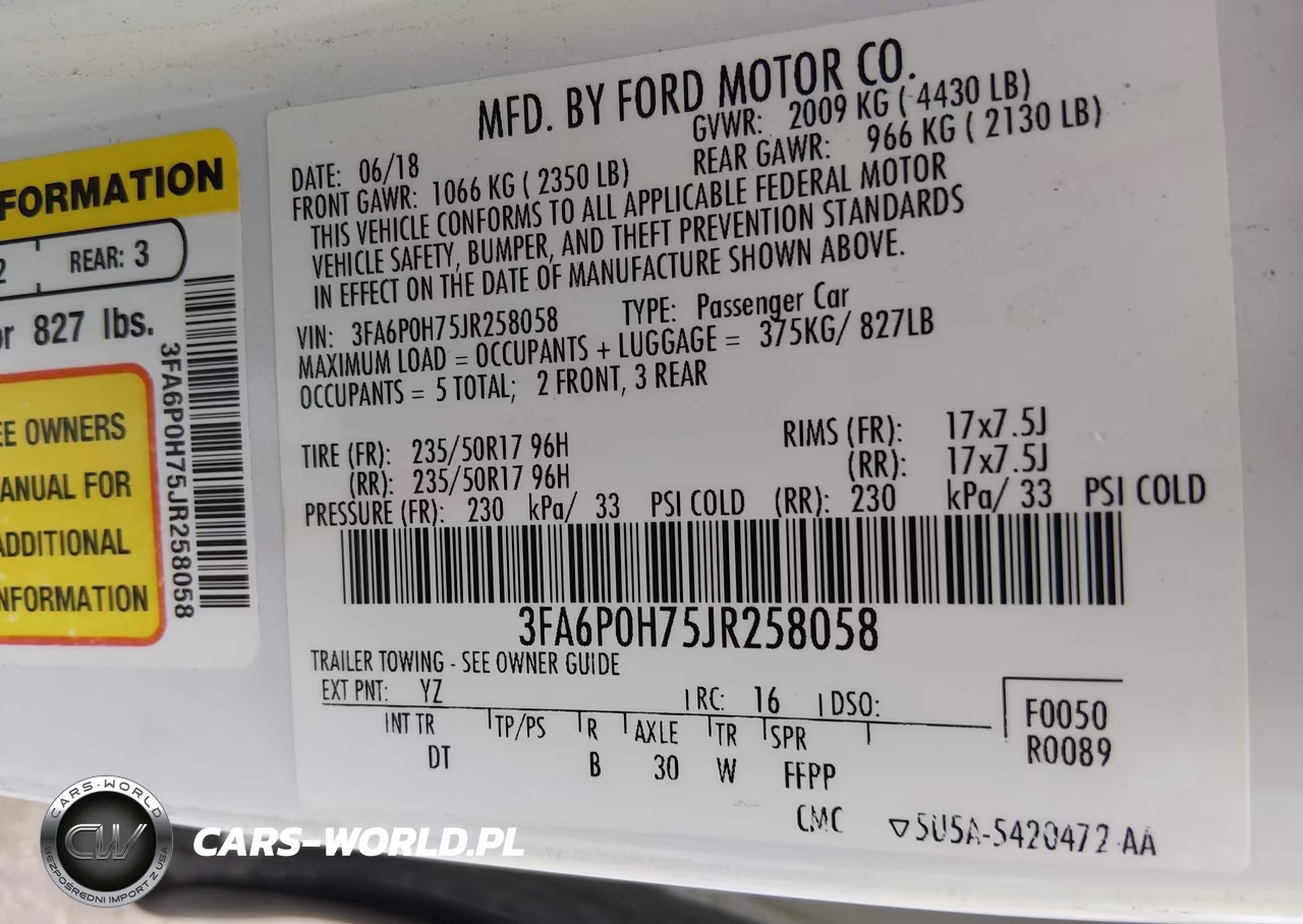 2018 Ford Fusion Se VIN:3FA6P0H75JR258058 - 9