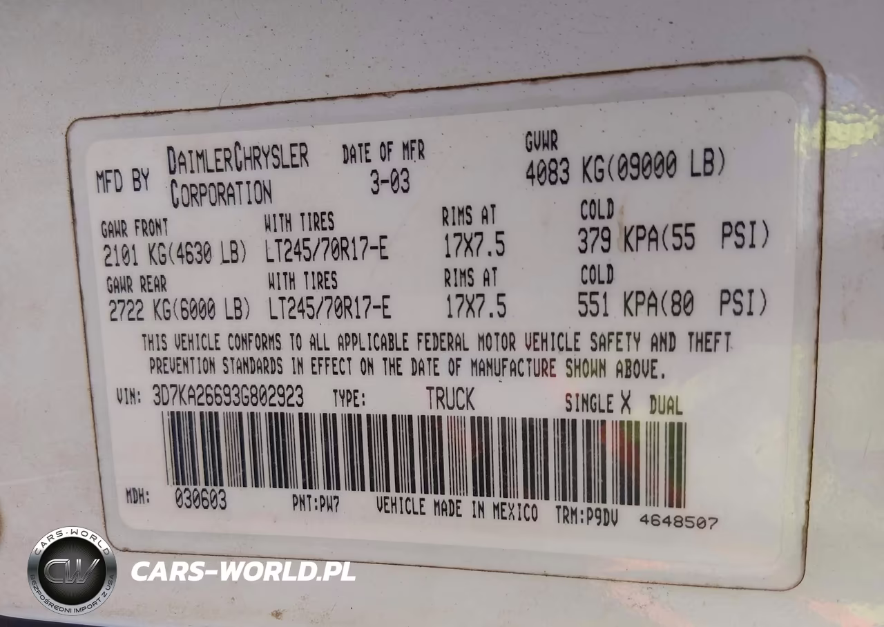 2003 Dodge Ram 2500 St VIN:3D7KA26693G802923 - 9