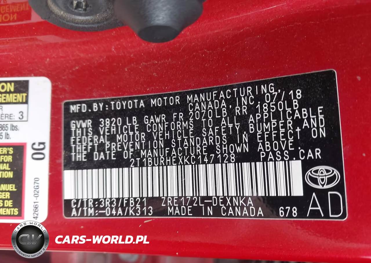 2019 Toyota Corolla Le VIN:2T1BURHEXKC147128 - 9