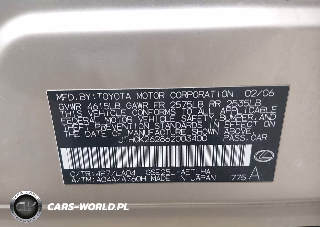 2006 Lexus Is 250 VIN:JTHCK262862003400 - 9