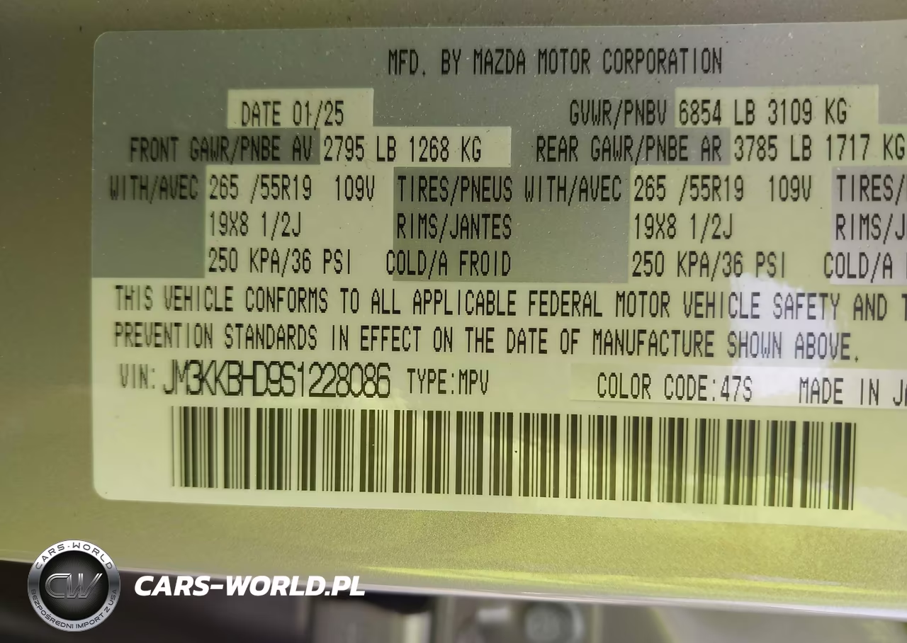 2025 Mazda Cx-90 3.3 Turbo Preferred Package VIN:JM3KKBHD9S1228086 - 9