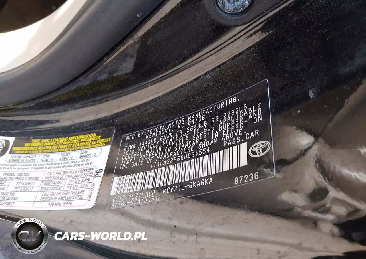 2006 Toyota Camry Solara Sle VIN:4T1FA38P66U094554 - 9
