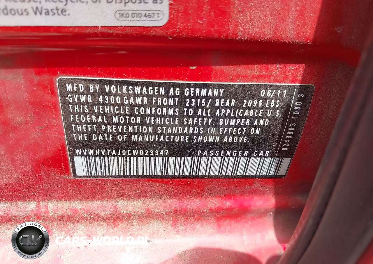 2012 Volkswagen Gti 4-Door Autobahn VIN:WVWHV7AJ0CW023347 - 9