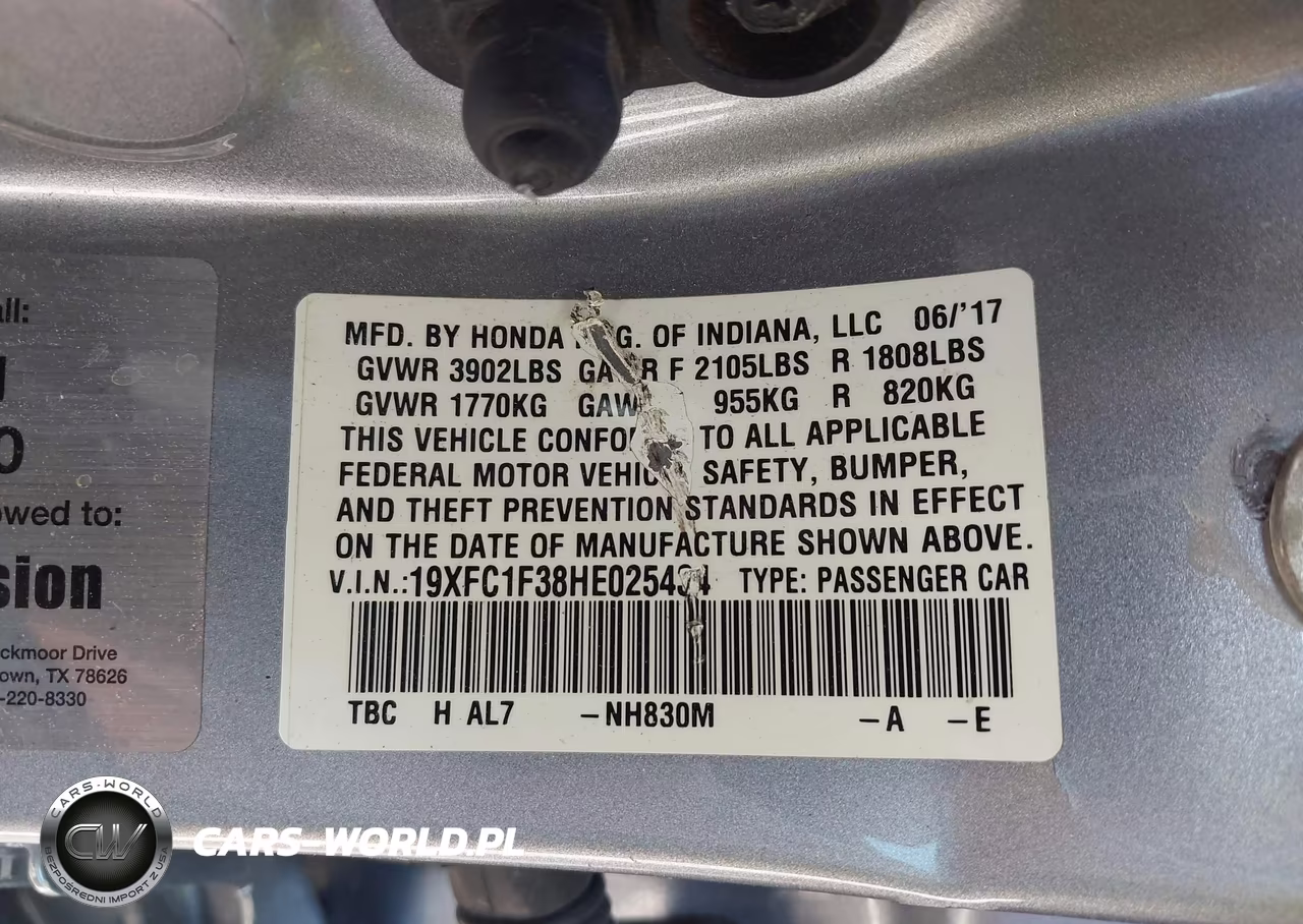 2017 Honda Civic Ex-T VIN:19XFC1F38HE025434 - 9