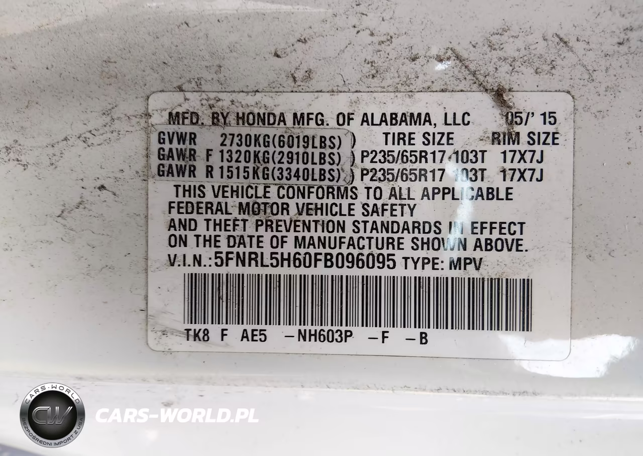 2015 Honda Odyssey Ex-L VIN:5FNRL5H60FB096095 - 9