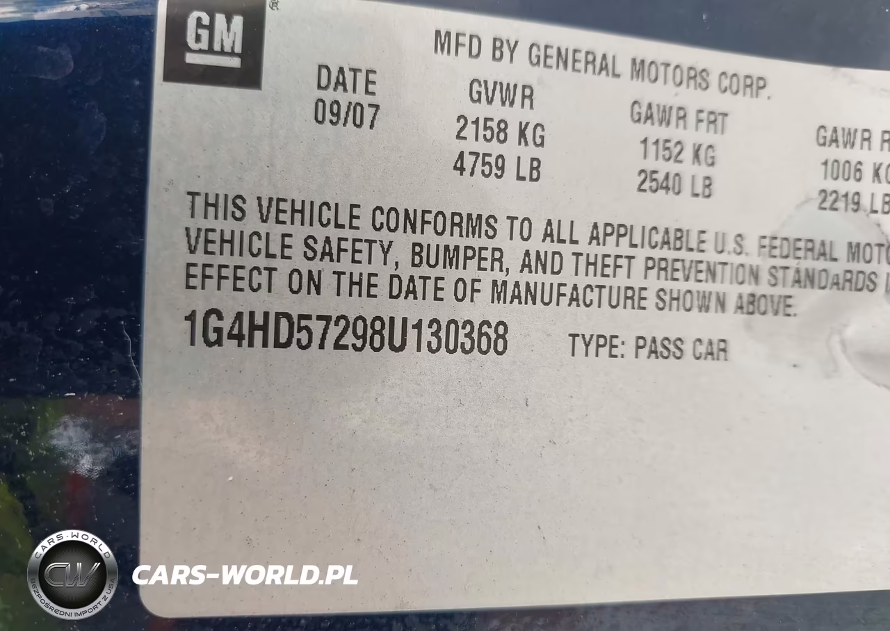 2008 Buick Lucerne Cxl VIN:1G4HD57298U130368 - 9