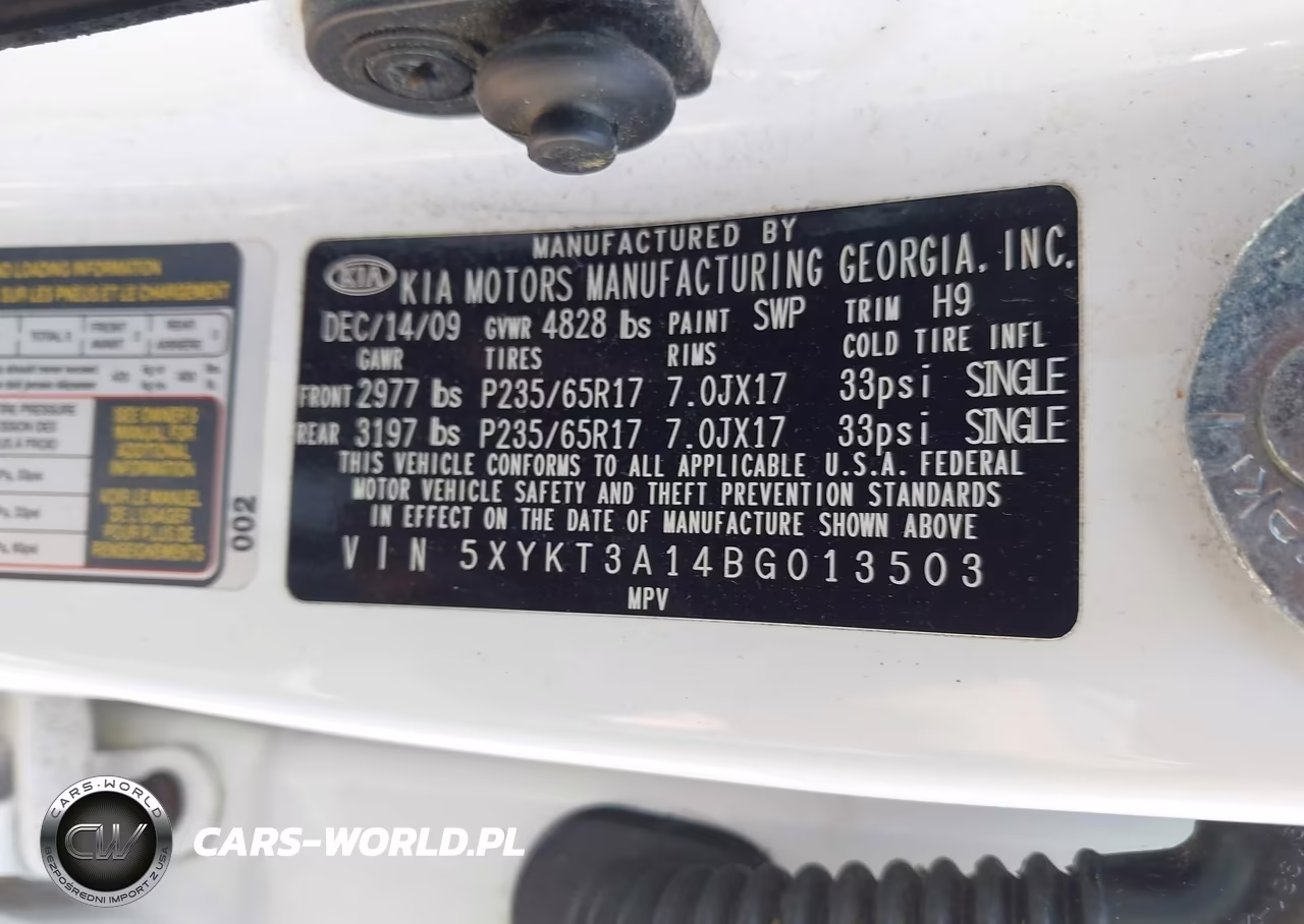 2011 Kia Sorento Lx VIN:5XYKT3A14BG013503 - 9