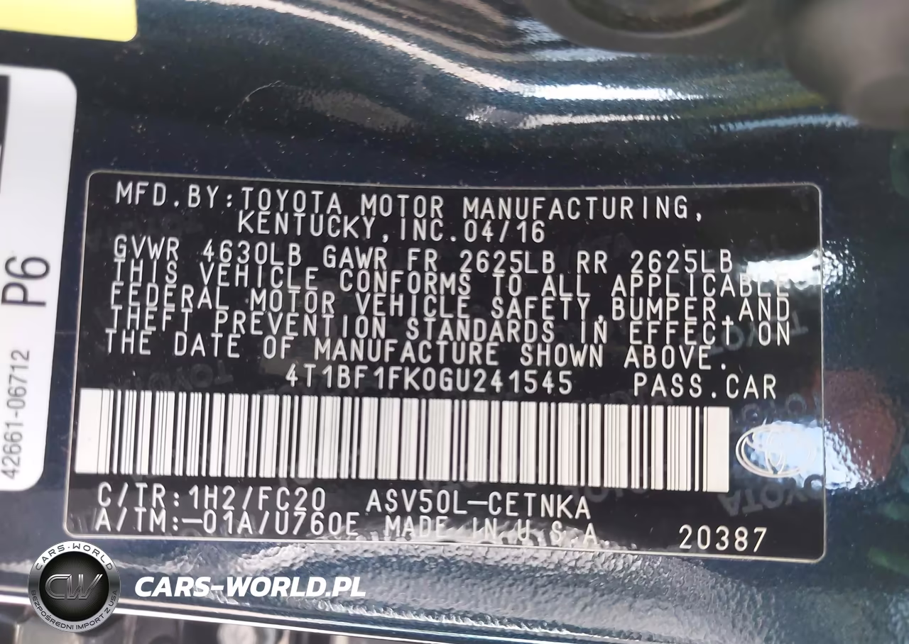 2016 Toyota Camry Le VIN:4T1BF1FK0GU241545 - 9