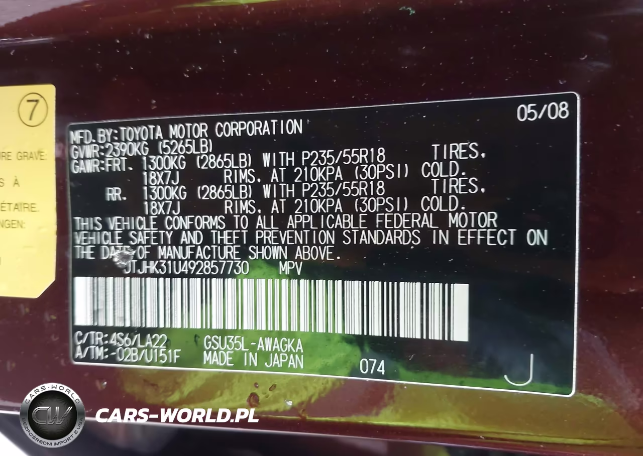 2009 Lexus Rx 350 VIN:JTJHK31U492857730 - 9