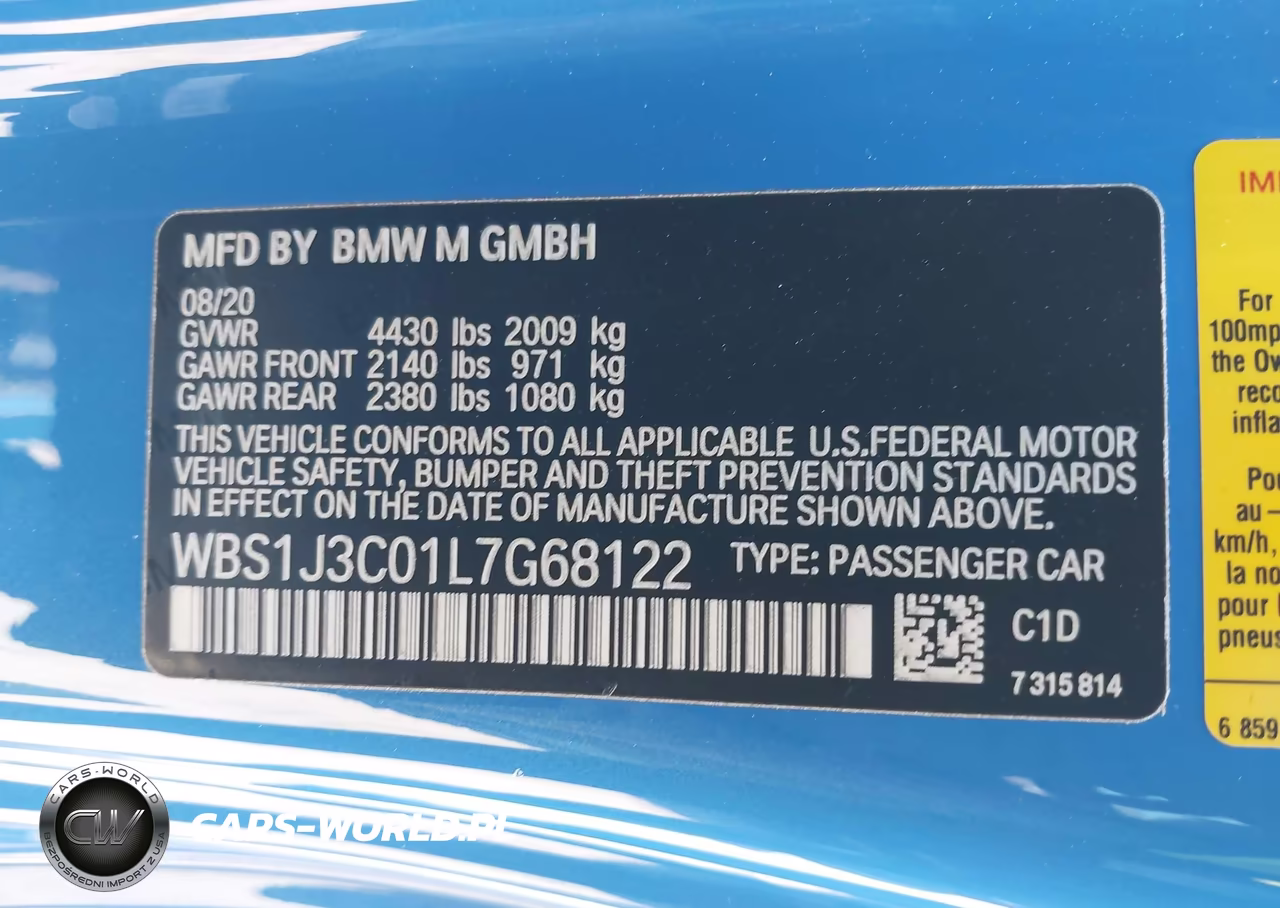 2020 BMW M2 Cs VIN:WBS1J3C01L7G68122 - 9