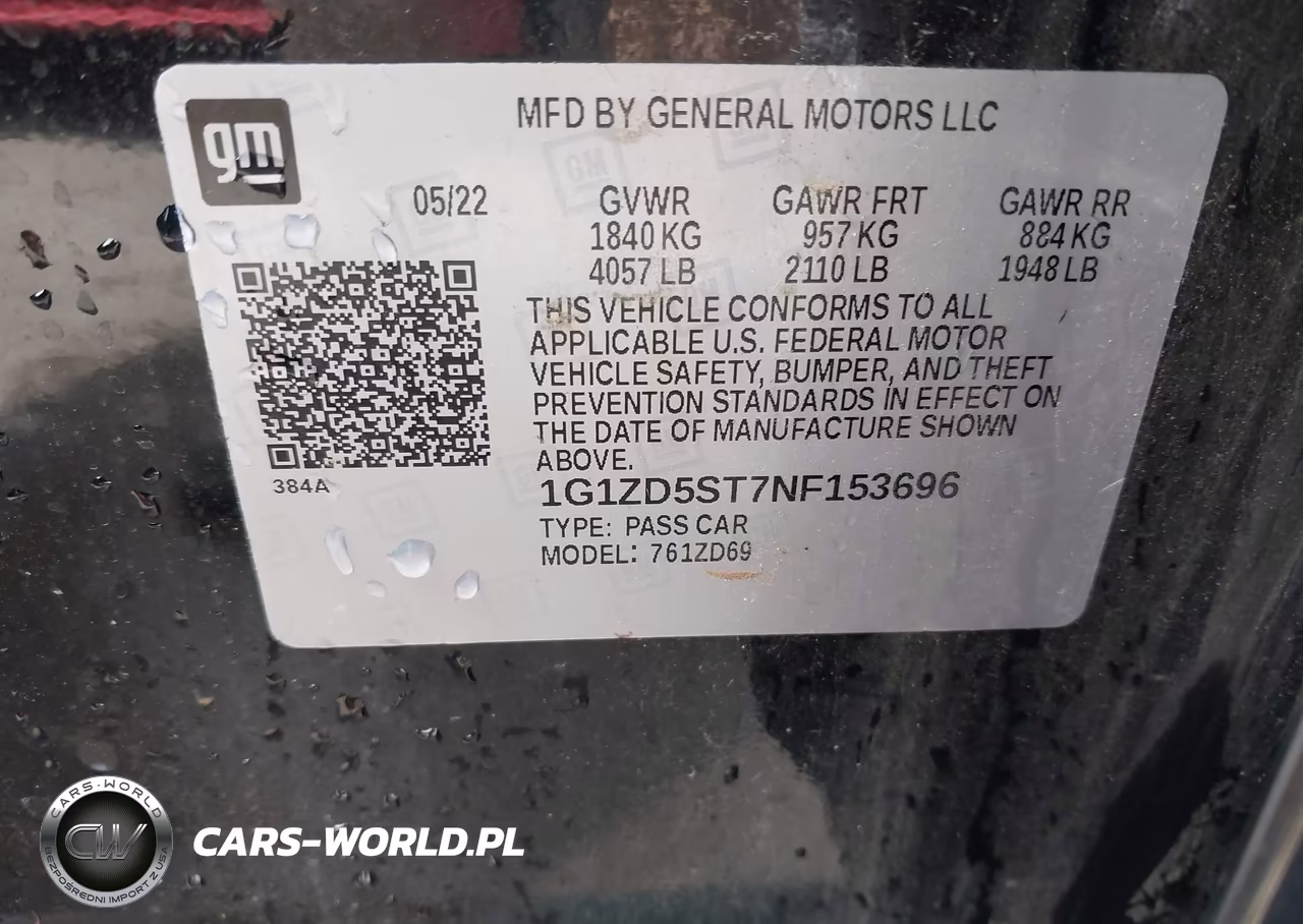 2022 Chevrolet Malibu Fwd Lt VIN:1G1ZD5ST7NF153696 - 9