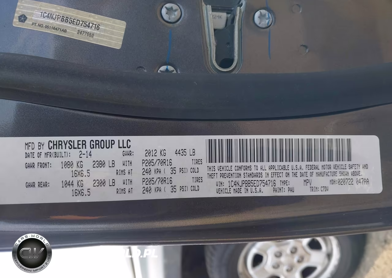 2014 Jeep Patriot Sport VIN:1C4NJPBB5ED754716 - 9