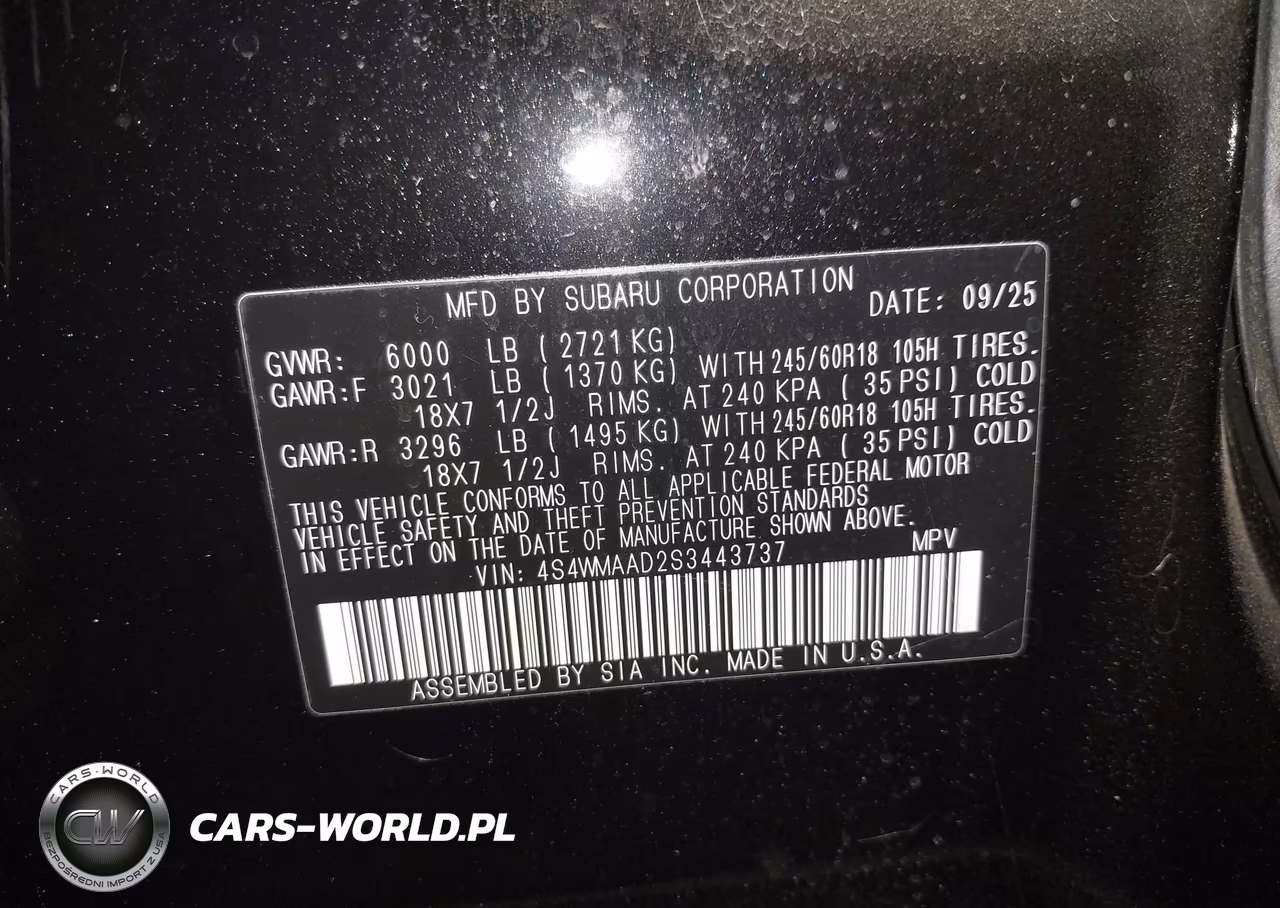 2025 Subaru Ascent Premium 8-Passenger VIN:4S4WMAAD2S3443737 - 9