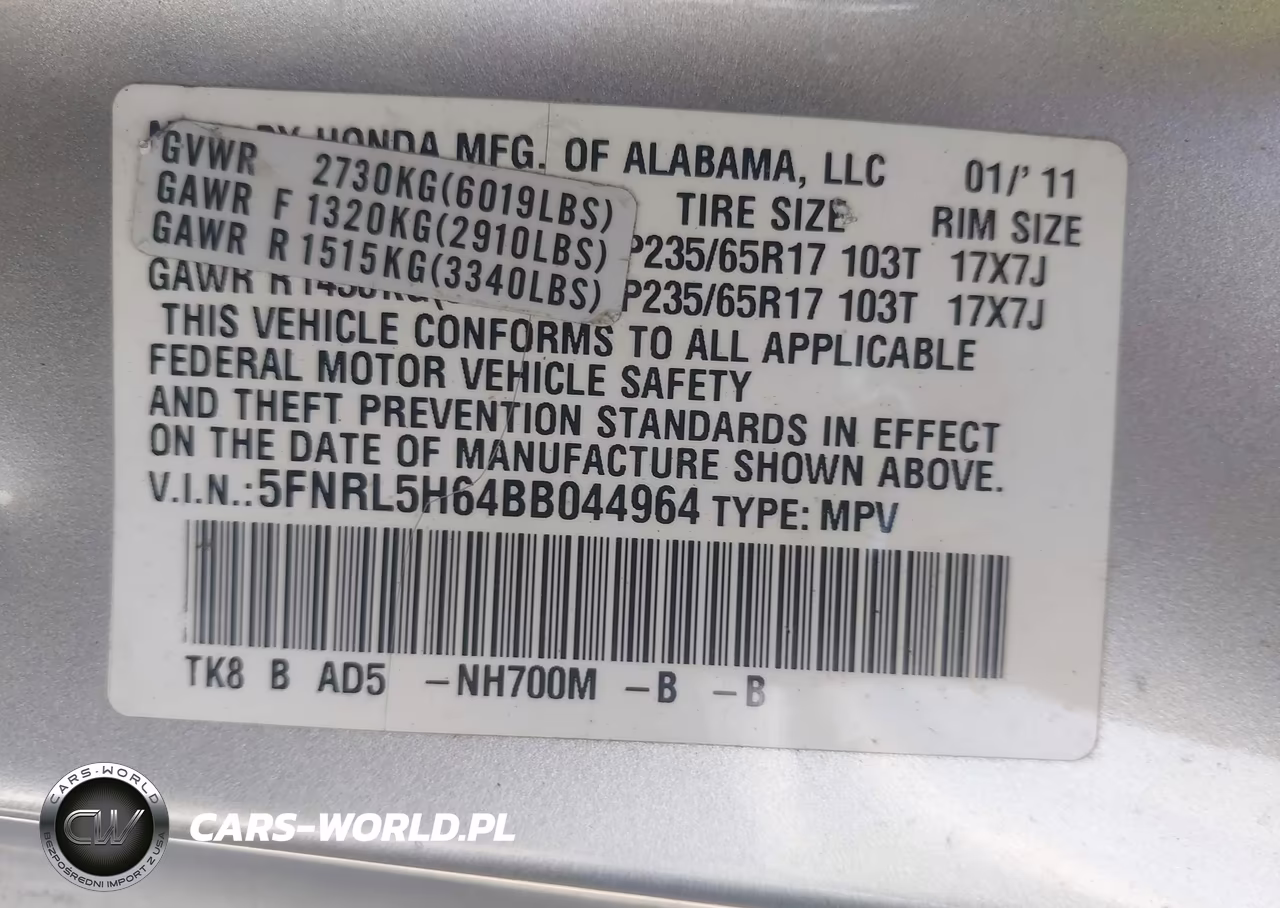 2011 Honda Odyssey Ex-L VIN:5FNRL5H64BB044964 - 9