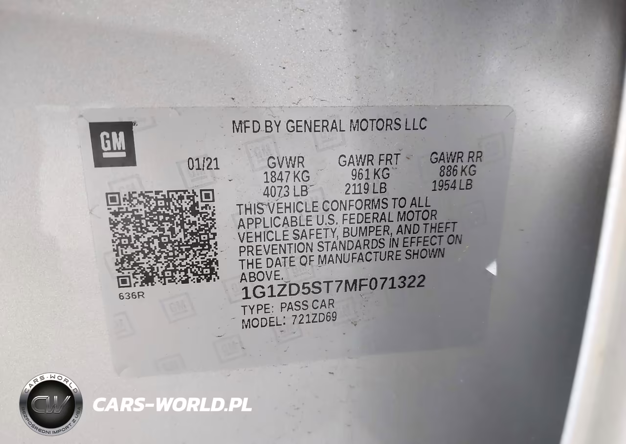 2021 Chevrolet Malibu Fwd Lt VIN:1G1ZD5ST7MF071322 - 9