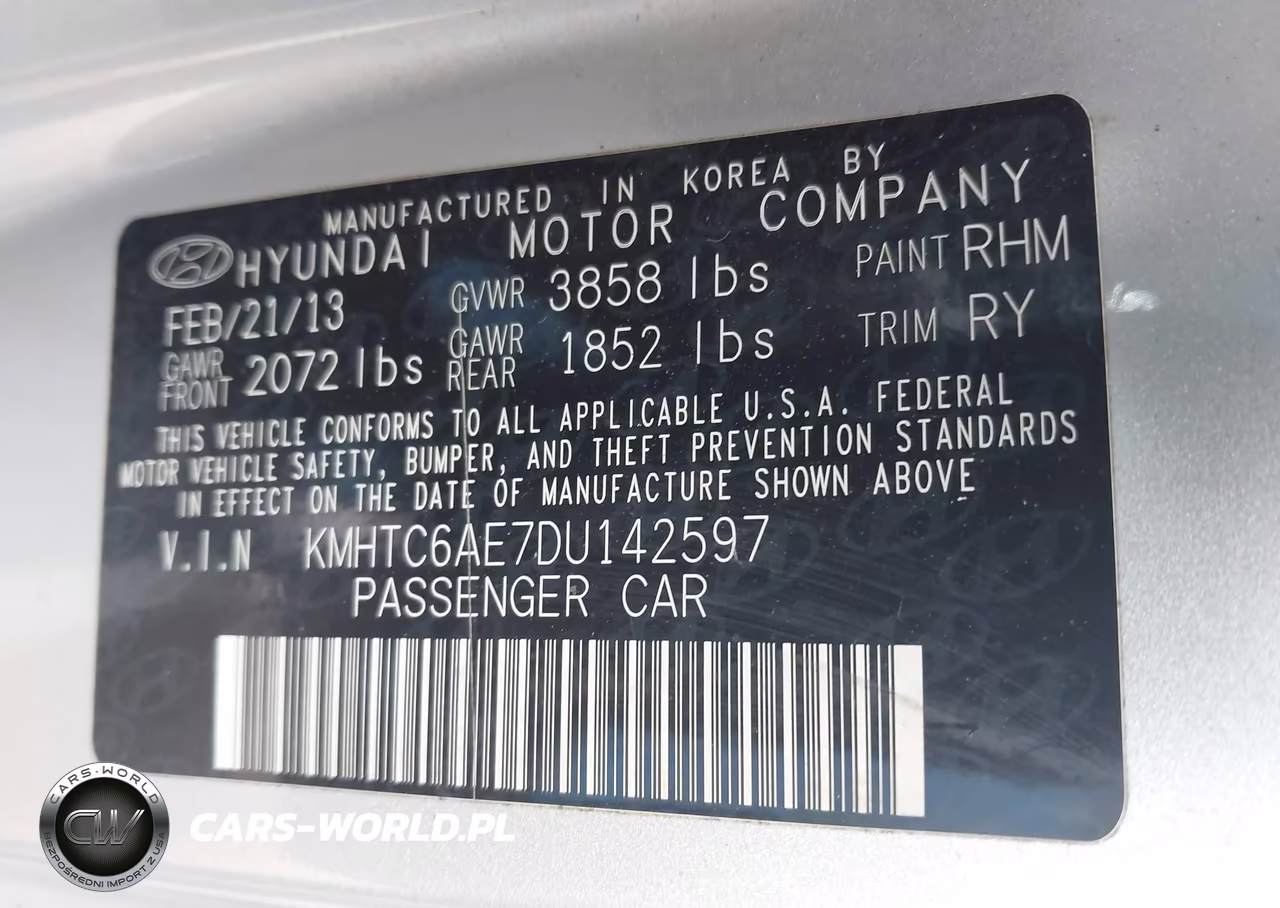 2013 Hyundai Veloster Turbo W-Black VIN:KMHTC6AE7DU142597 - 9
