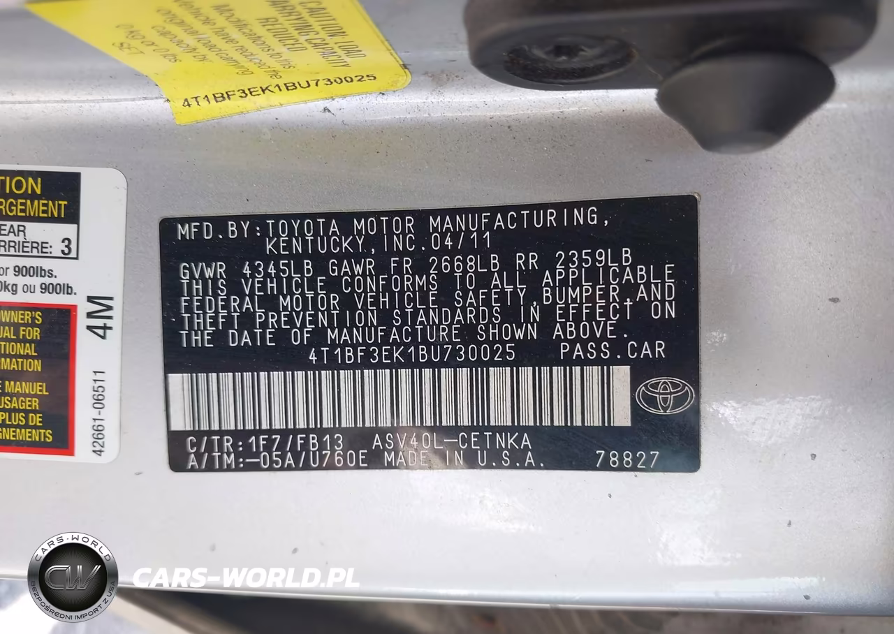 2011 Toyota Camry Le VIN:4T1BF3EK1BU730025 - 9