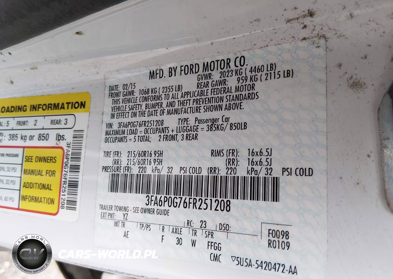 2015 Ford Fusion S VIN:3FA6P0G76FR251208 - 9