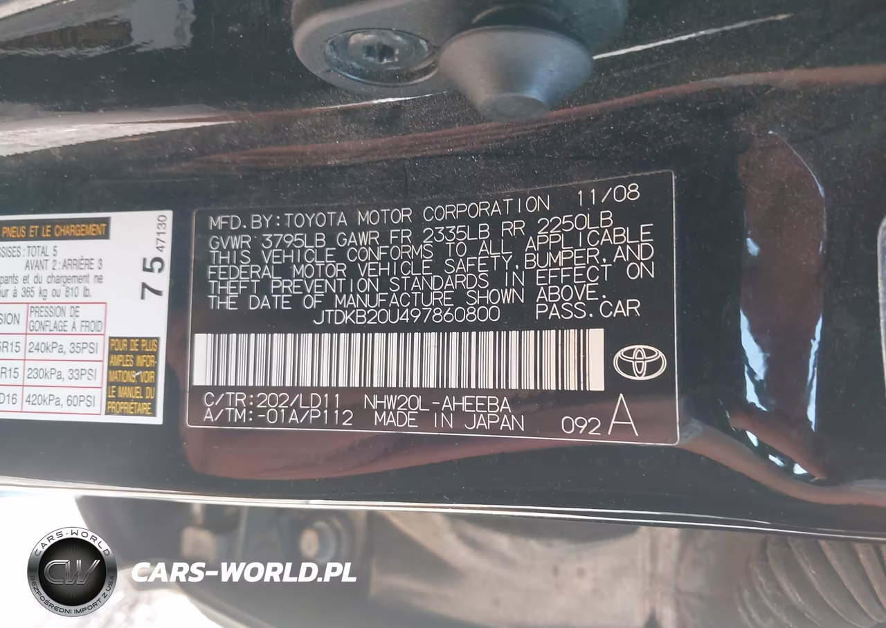 2009 Toyota Prius VIN:JTDKB20U497860800 - 9