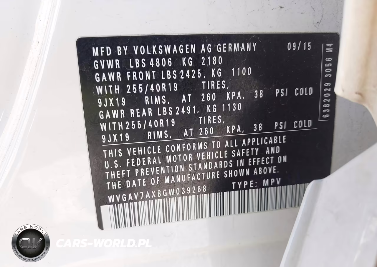 2016 Volkswagen Tiguan R-Line VIN:WVGAV7AX8GW039268 - 9