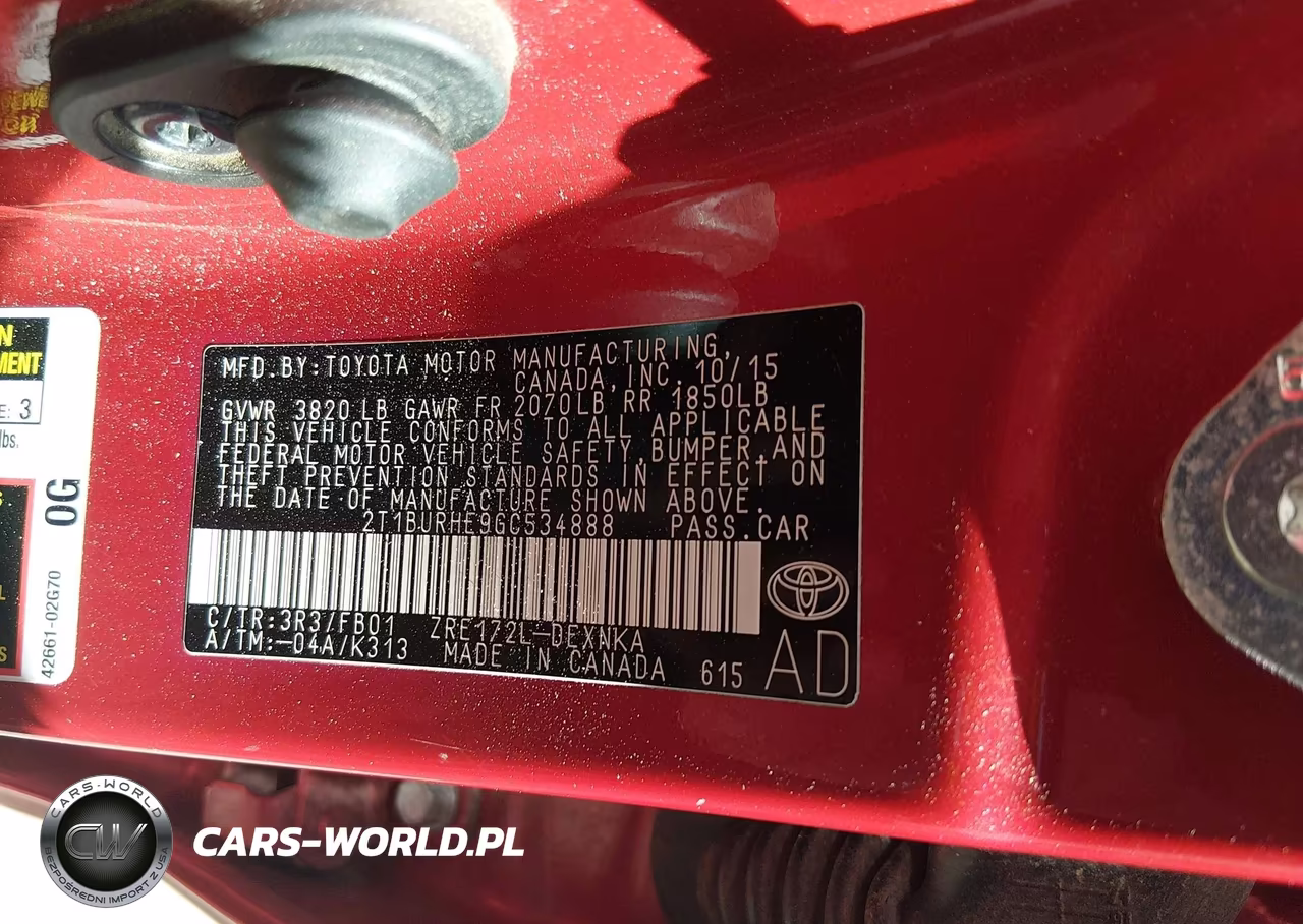2016 Toyota Corolla Le VIN:2T1BURHE9GC534888 - 9