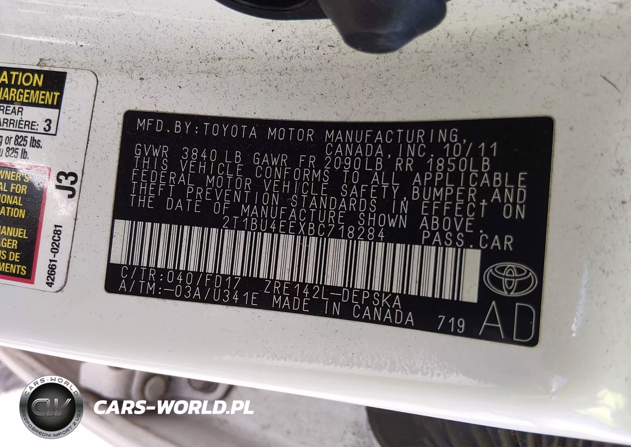 2011 Toyota Corolla S VIN:2T1BU4EEXBC718284 - 9