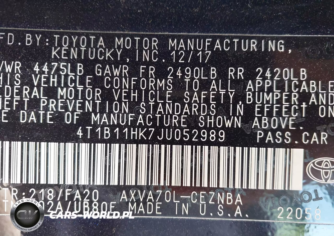 2018 Toyota Camry Le VIN:4T1B11HK7JU052989 - 9