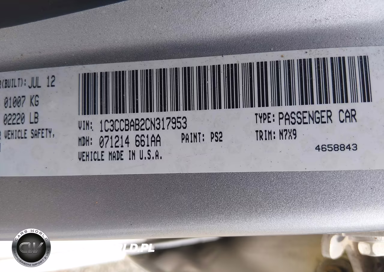 2012 Chrysler 200 Lx VIN:1C3CCBAB2CN317953 - 9
