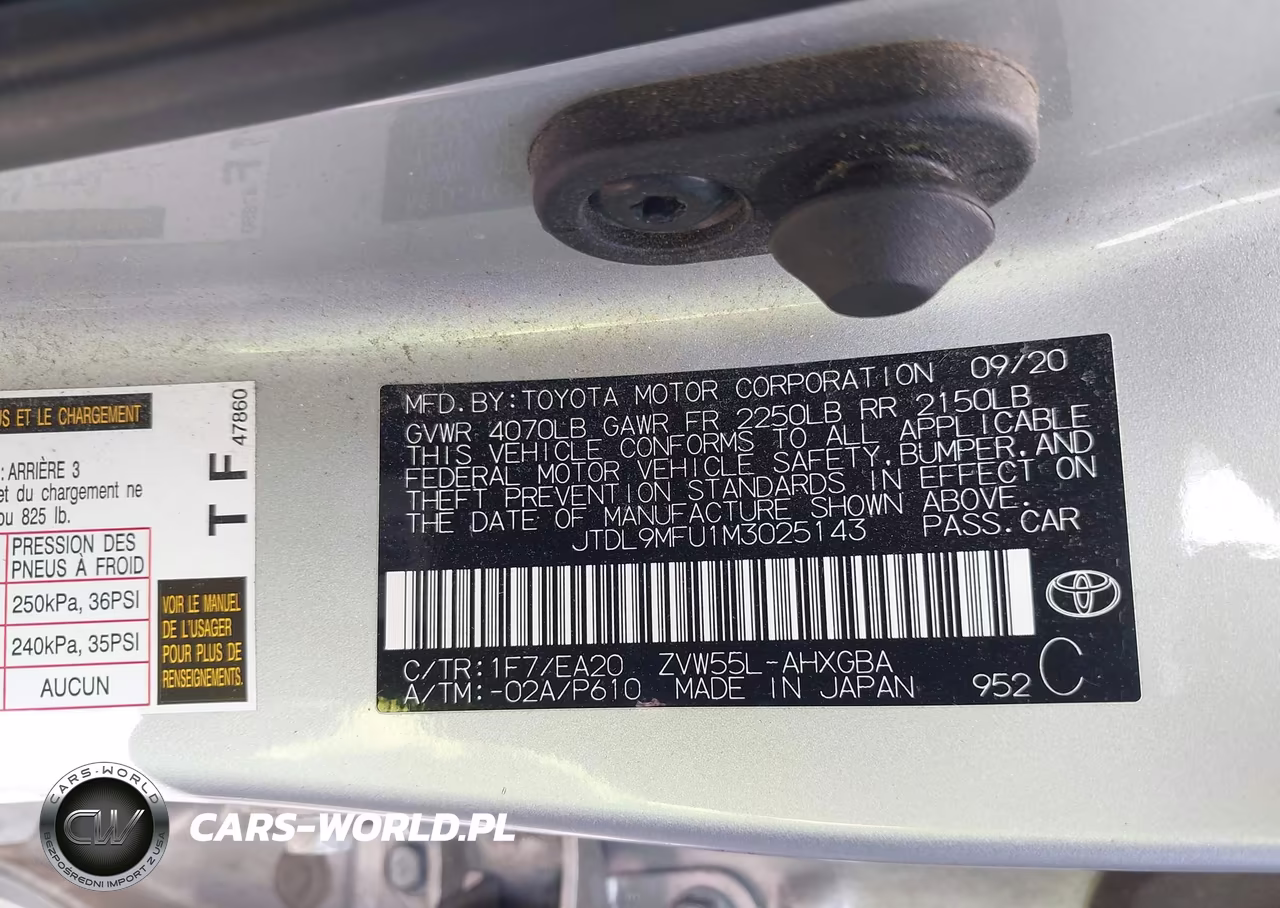 2021 Toyota Prius Xle Awd-E VIN:JTDL9MFU1M3025143 - 9