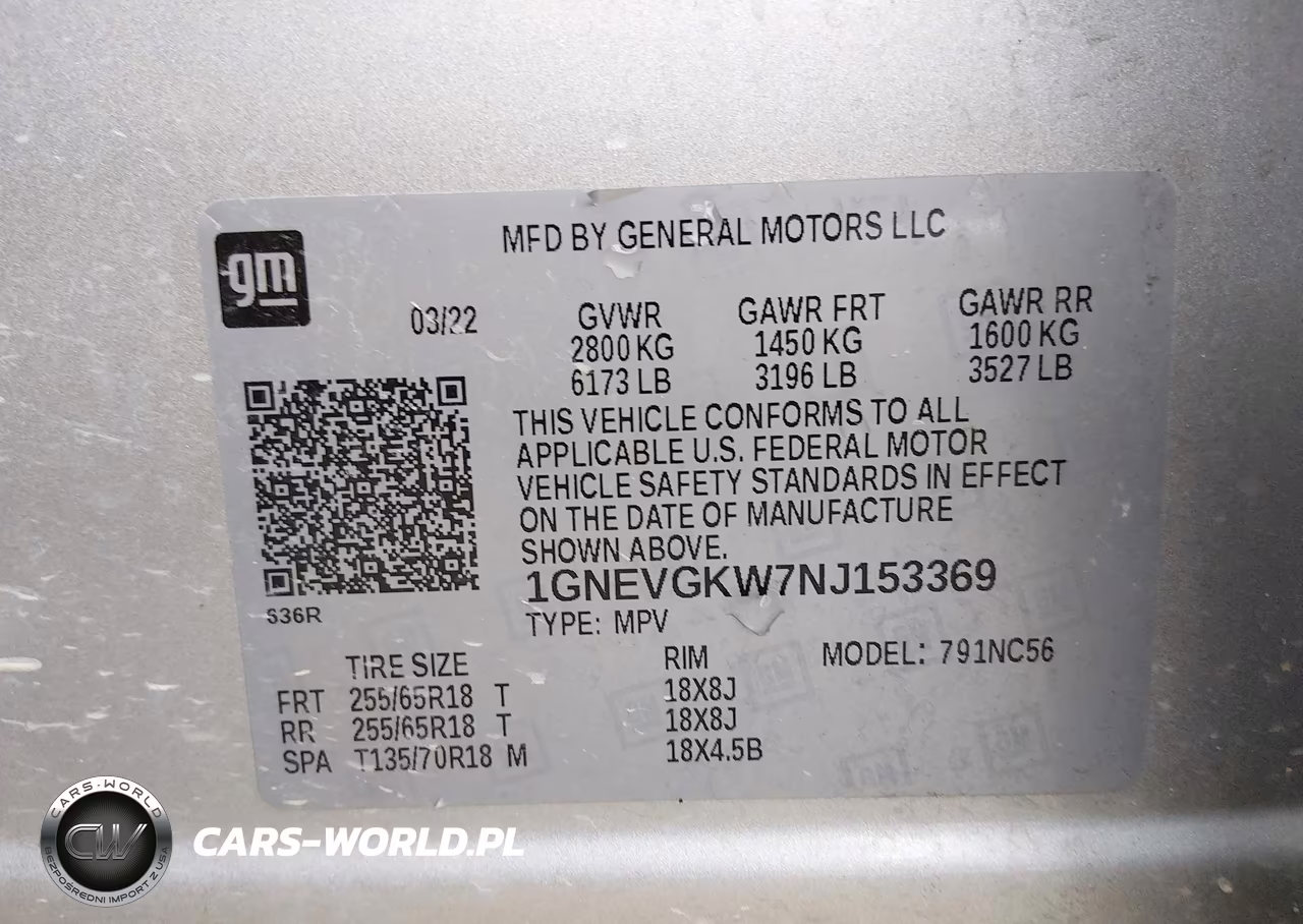 2022 Chevrolet Traverse Awd Lt Cloth VIN:1GNEVGKW7NJ153369 - 9