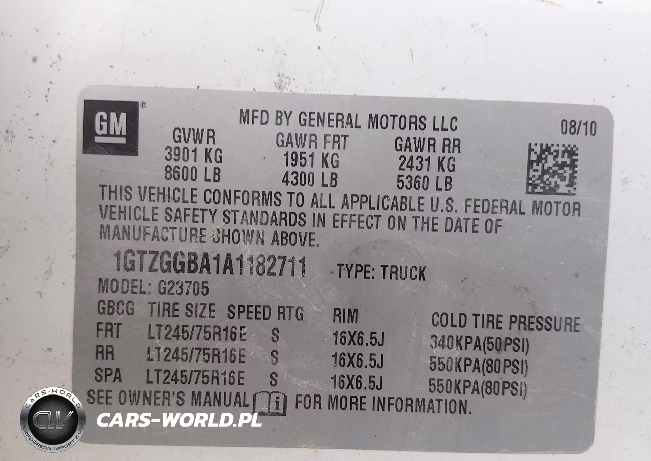 2010 GMC Savana 2500 Work Van VIN:1GTZGGBA1A1182711 - 9