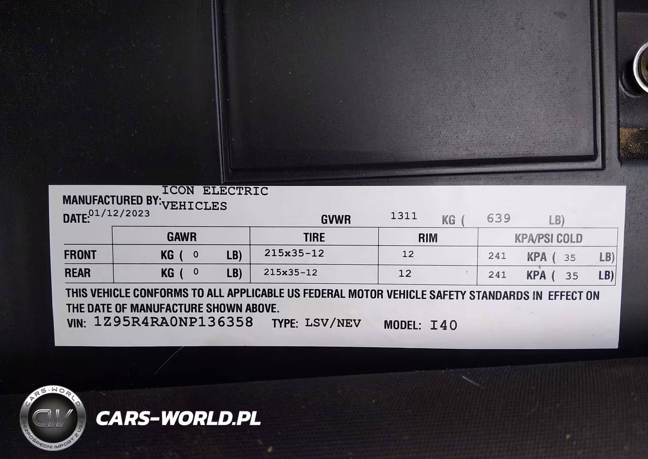 2023 Icon I40L Golf Cart VIN:1Z95R4RA0NP136358 - 9