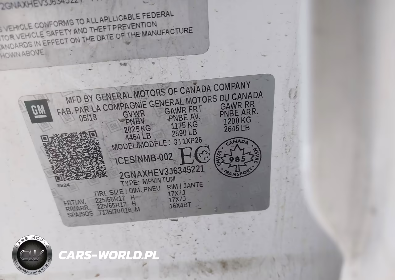 2018 Chevrolet Equinox Ls VIN:2GNAXHEV3J6345221 - 9