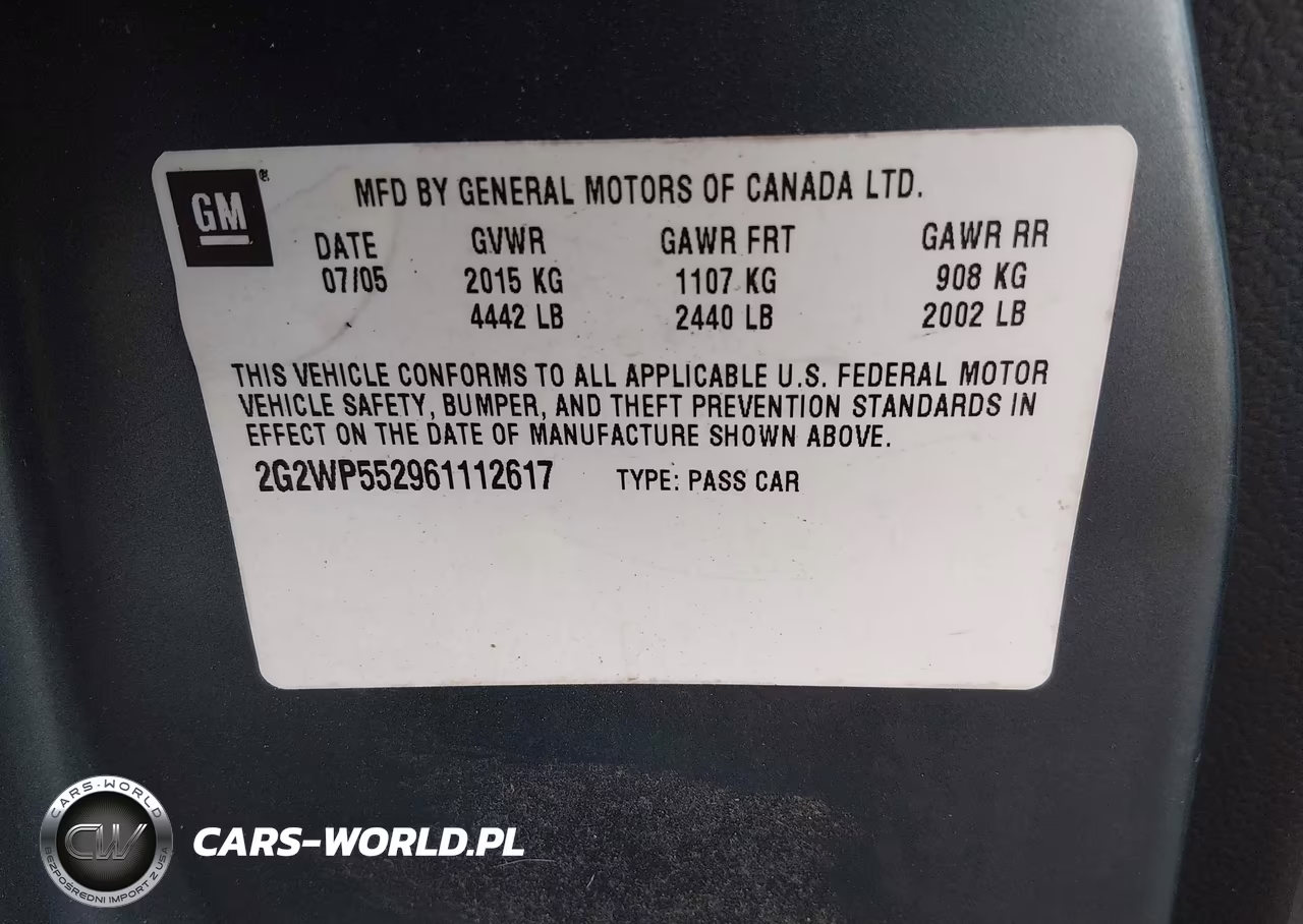 2006 Pontiac Grand Prix VIN:2G2WP552961112617 - 9