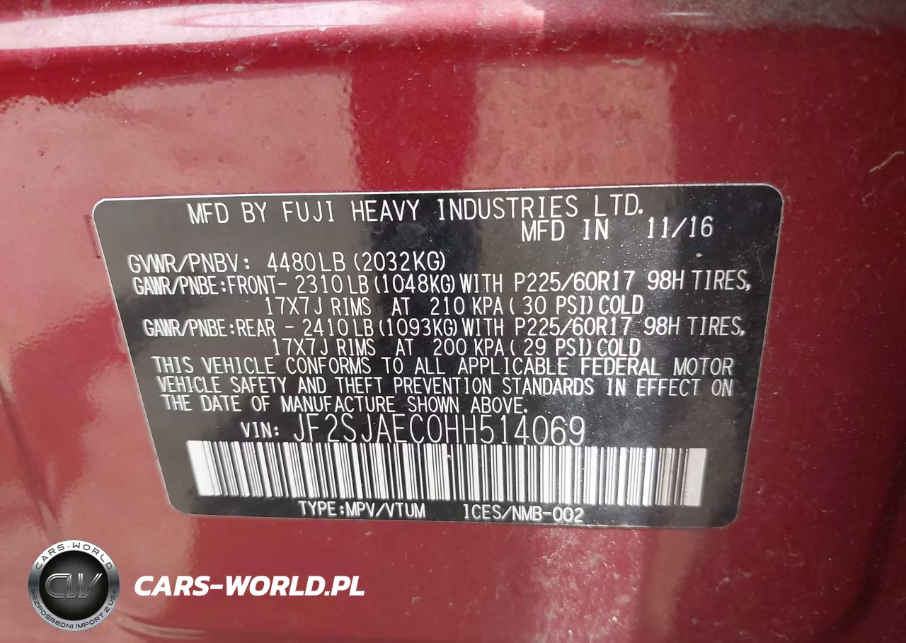 2017 Subaru Forester 2.5I Premium VIN:JF2SJAEC0HH514069 - 9