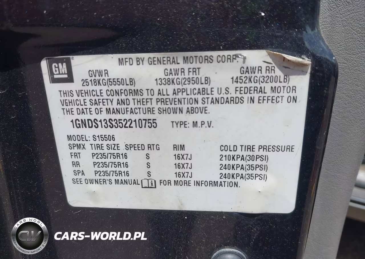 2005 Chevrolet Trailblazer Ls VIN:1GNDS13S352210755 - 9