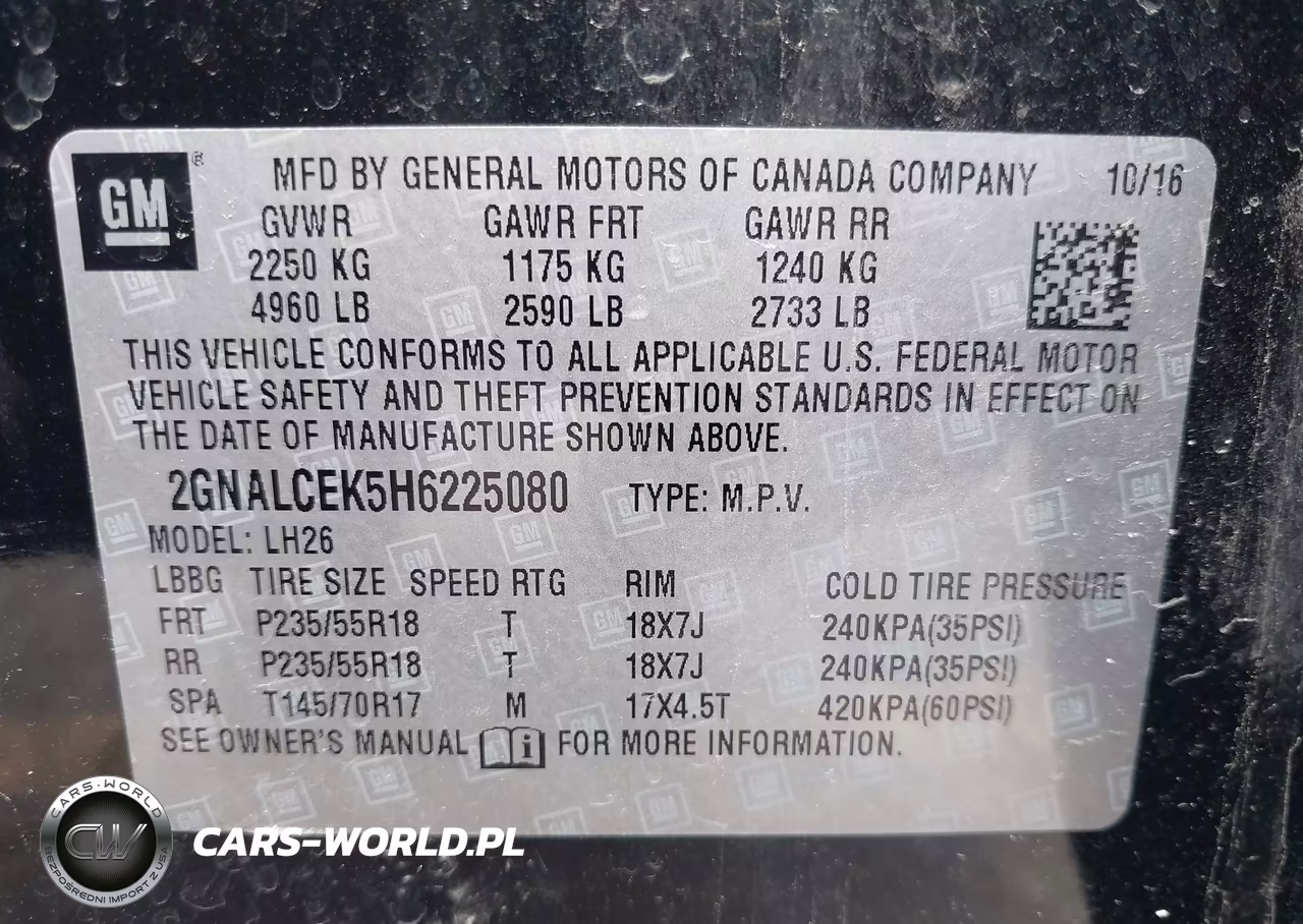 2017 Chevrolet Equinox Lt VIN:2GNALCEK5H6225080 - 9