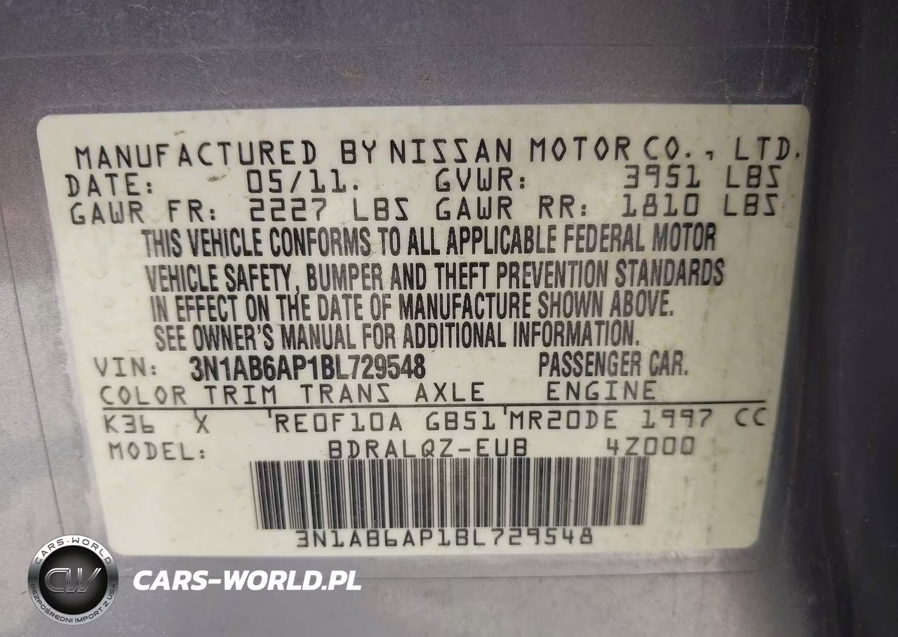 2011 Nissan Sentra 2.0 VIN:3N1AB6AP1BL729548 - 9