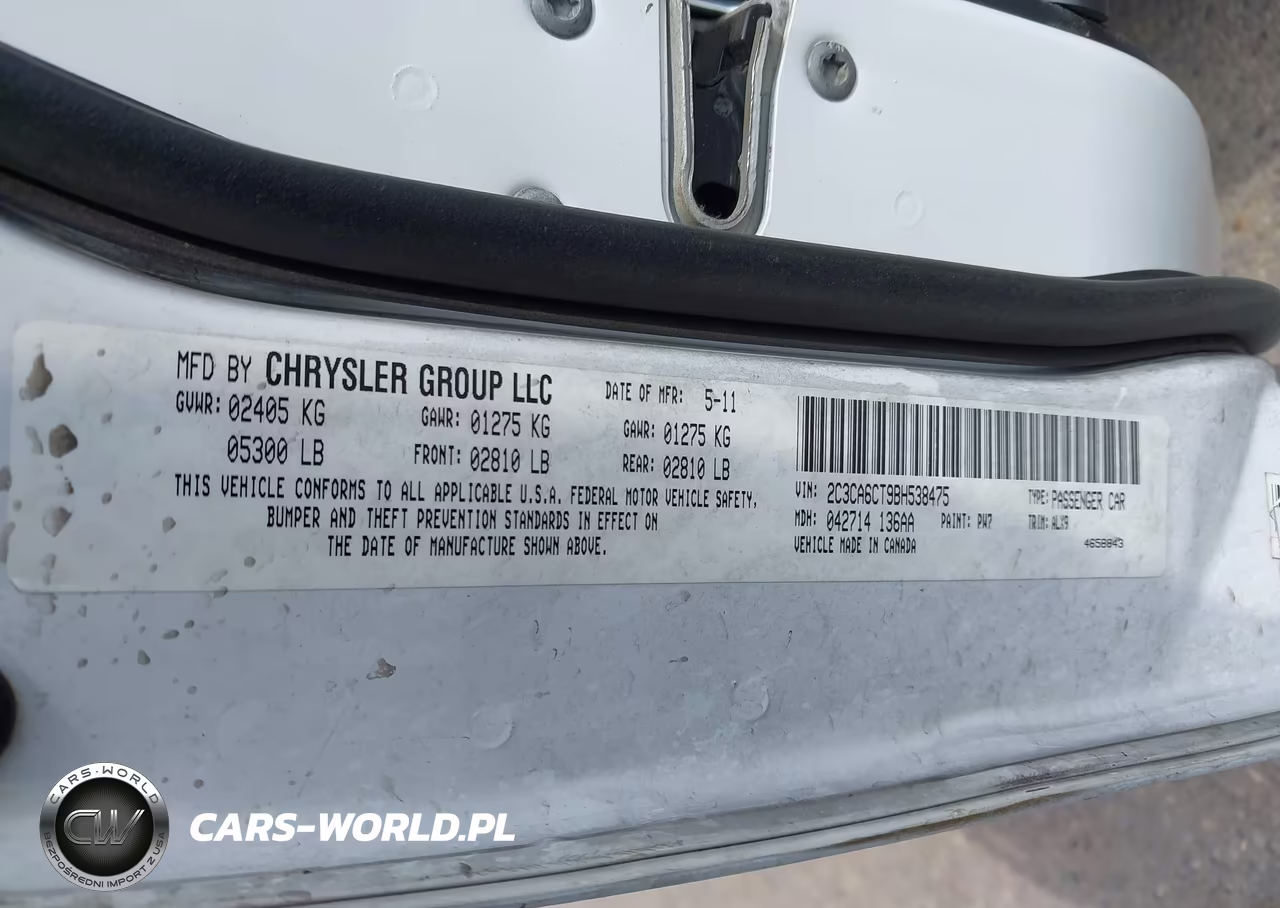 2011 Chrysler 300C VIN:2C3CA6CT9BH538475 - 9