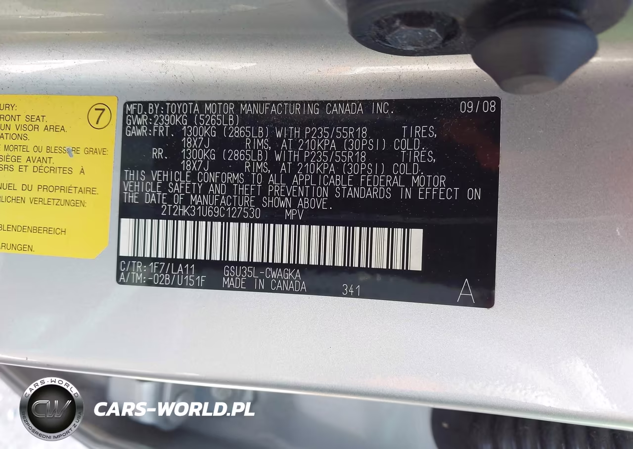 2009 Lexus Rx 350 VIN:2T2HK31U69C127530 - 9