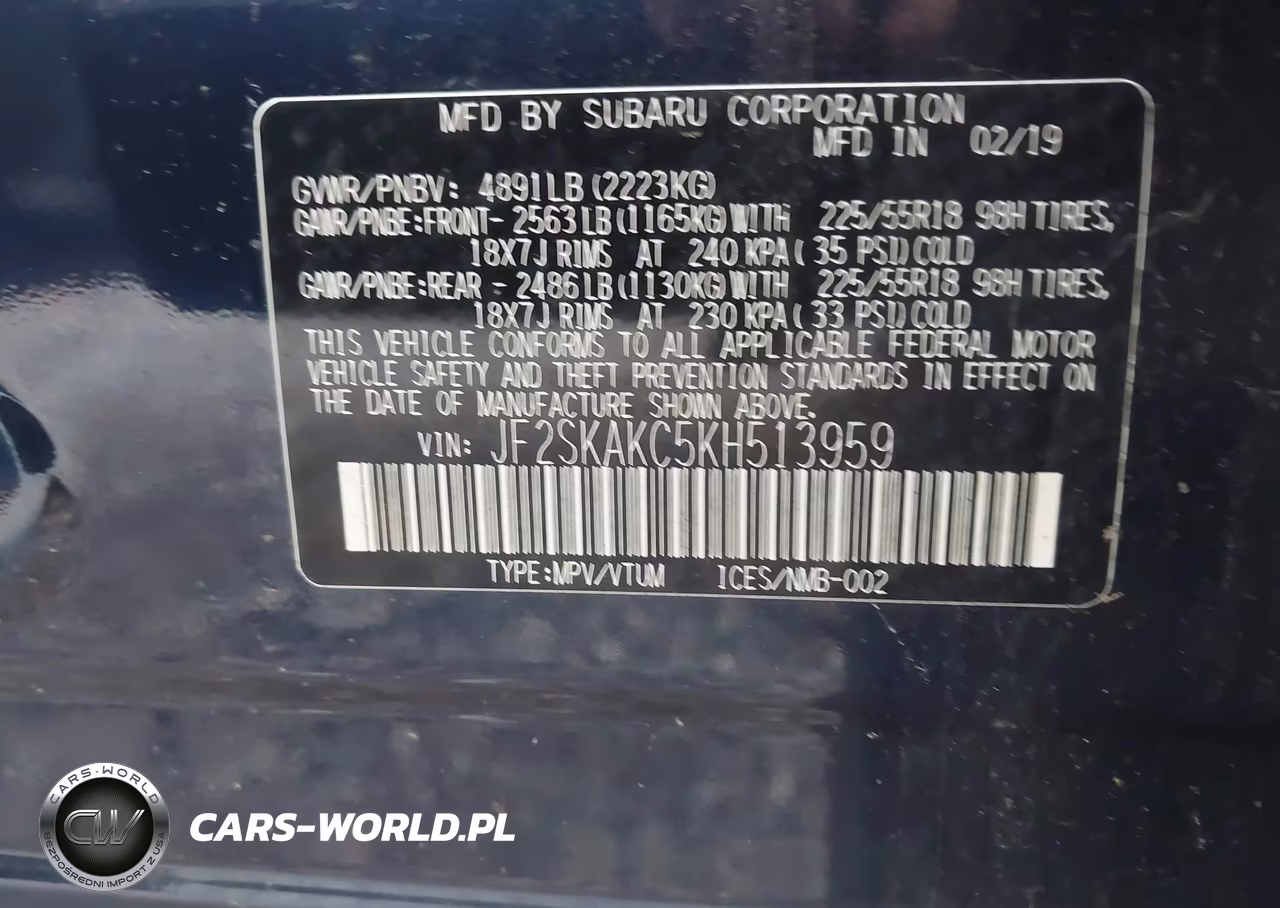 2019 Subaru Forester Sport VIN:JF2SKAKC5KH513959 - 9