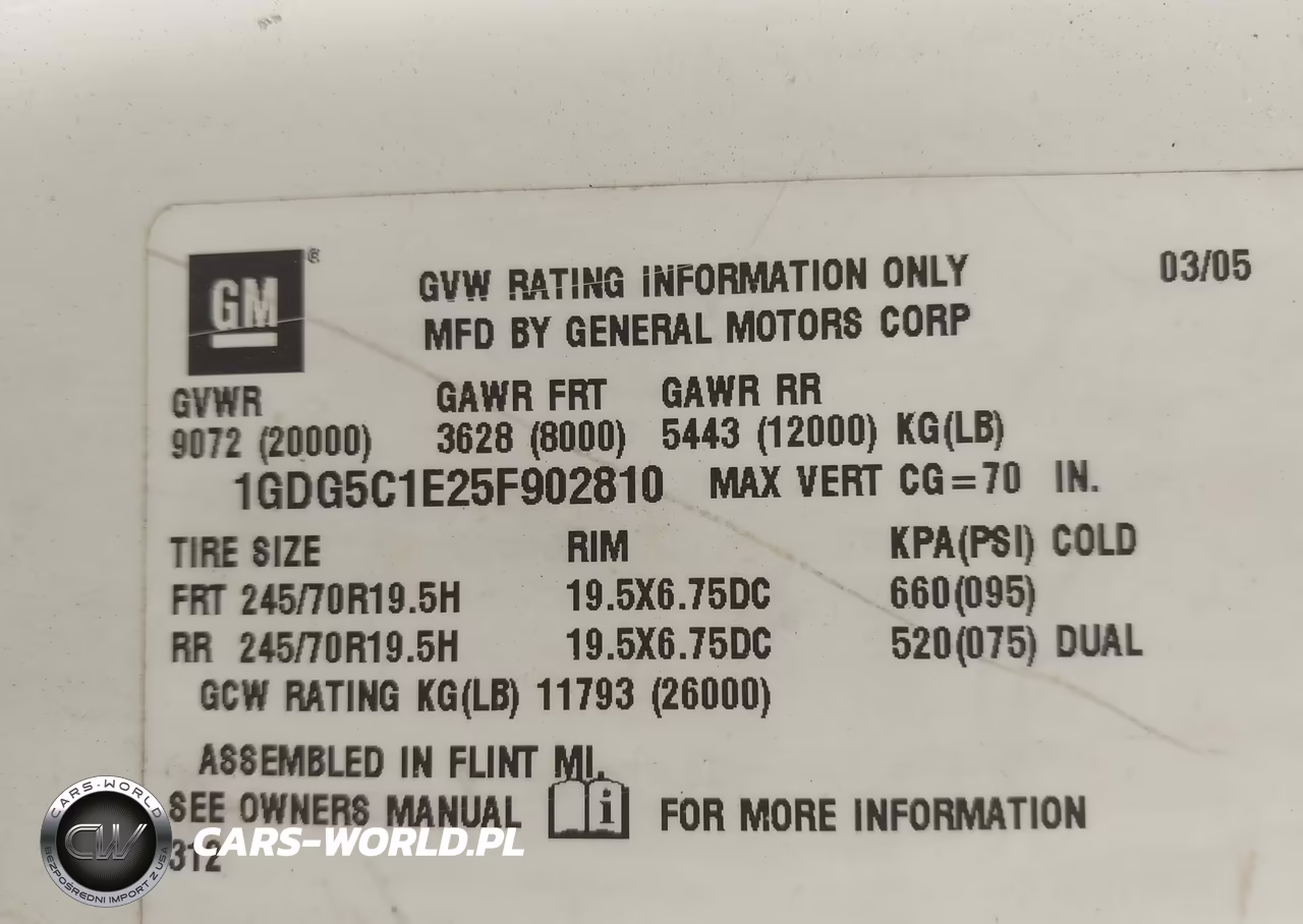 2005 GMC C5500 VIN:1GDG5C1E25F902810 - 8