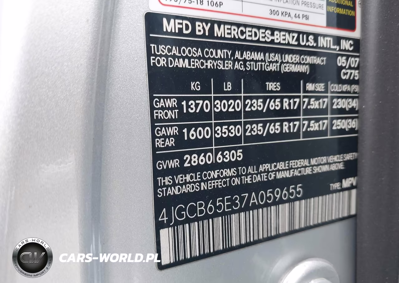 2007 Mercedes-Benz R 350 4Matic VIN:4JGCB65E37A059655 - 9