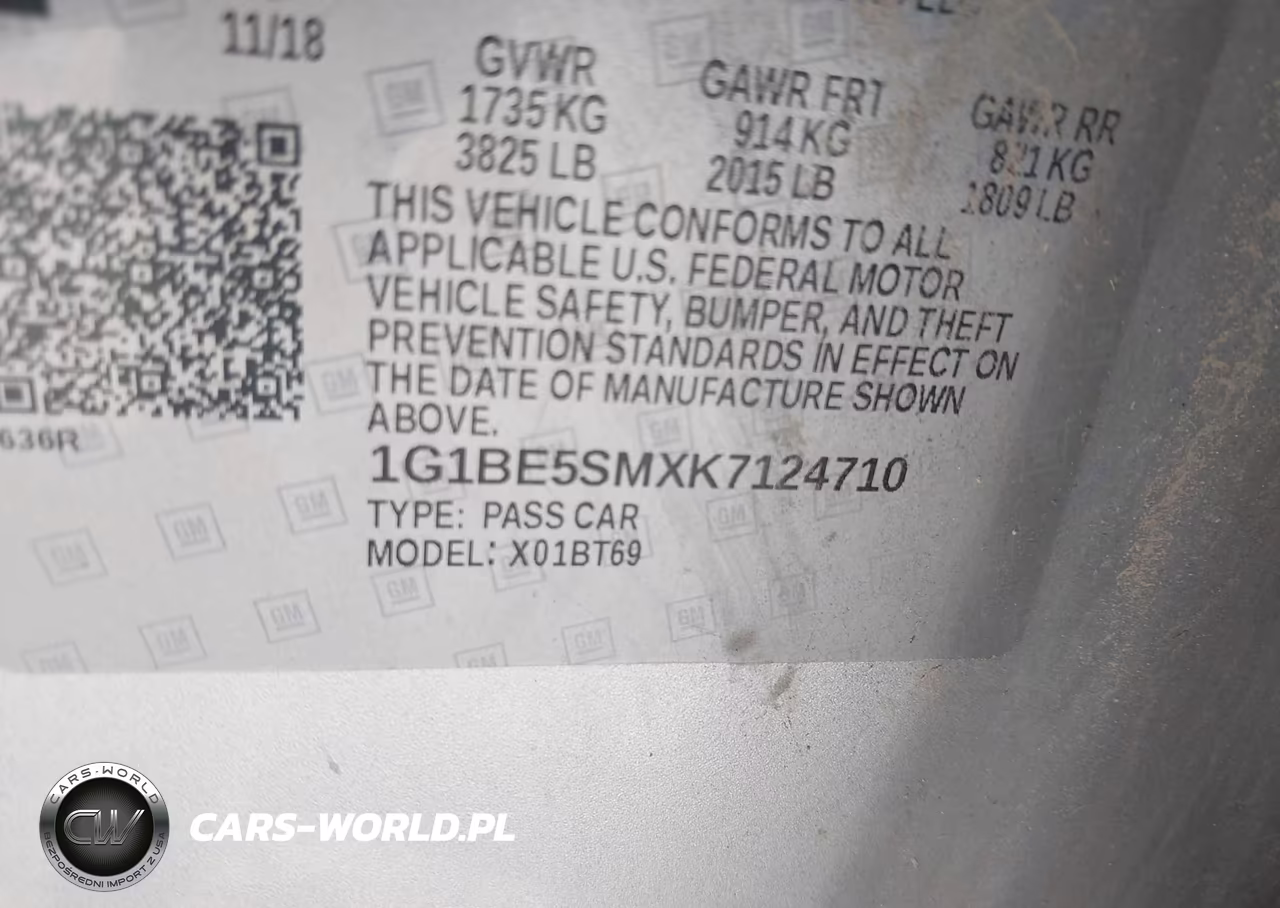 2019 Chevrolet Cruze Lt VIN:1G1BE5SMXK7124710 - 9