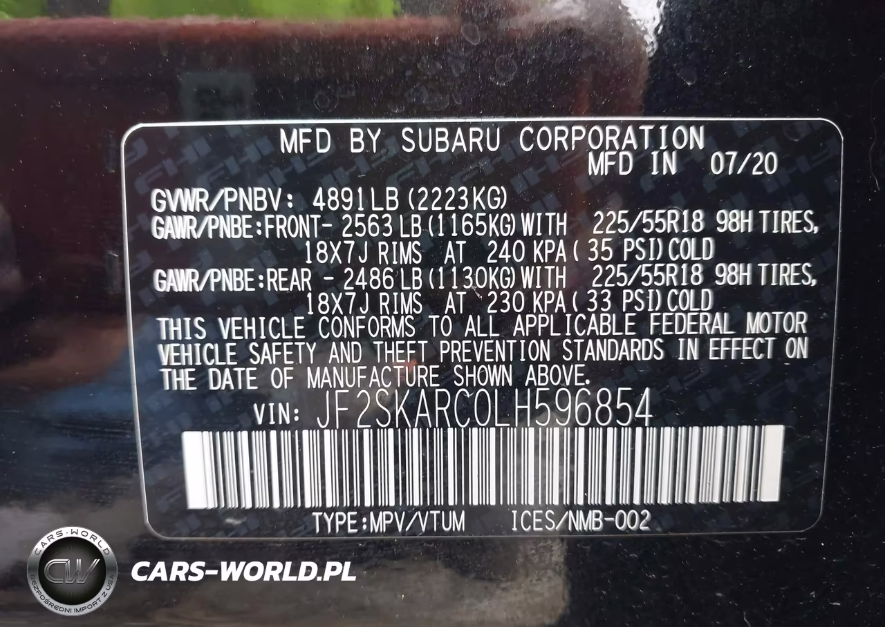 2020 Subaru Forester Sport VIN:JF2SKARC0LH596854 - 9