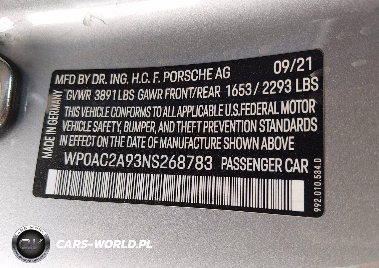 2022 Porsche 911 Gt3-Gt3 W-Touring Package VIN:WP0AC2A93NS268783 - 9